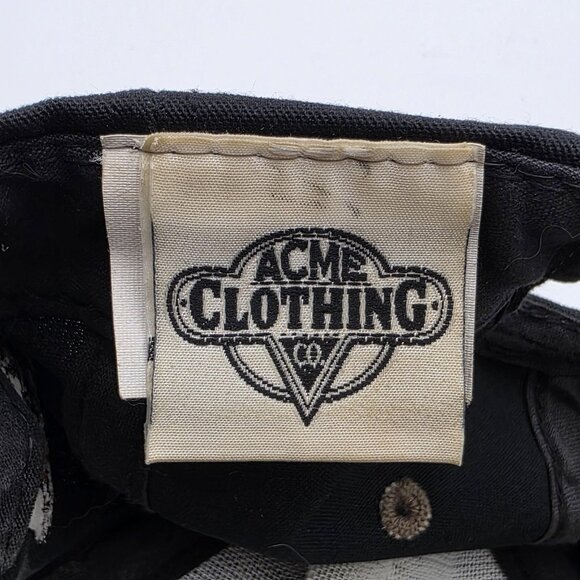 Vintage Taz Hat Cap Snap Back Black Tan Mens Looney Tunes Cartoon Made USA 90s - Picture 8 of 9